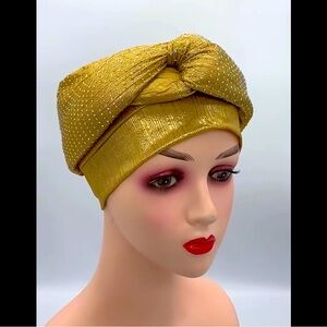 Rhinestones African Dubai inspired Turban, Auto gele.